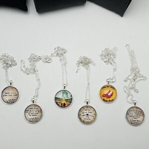 Wizard of Oz Cabochon Silver Tone 20" Necklace 6 Styles